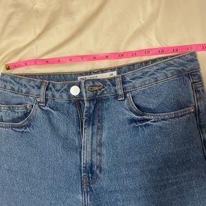 Asos straight leg jeans in mid stonewash blue